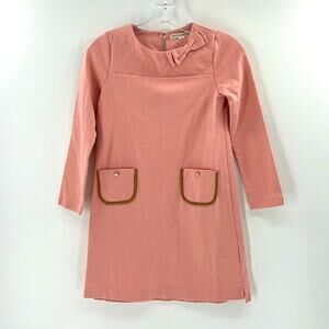 Hope and Henry Quilted Ponte Riding Dress with bow detailing - Pink/Brown - 12